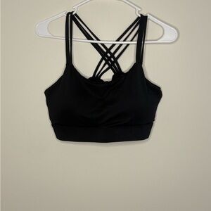 NWOT Crane Women’s Large Black Strappy Bikini Top sporty swimsuit top